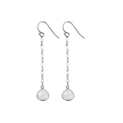 Alternate image for Rainbow Moonstone Teardrop Dangle Earrings from India Morning Drops