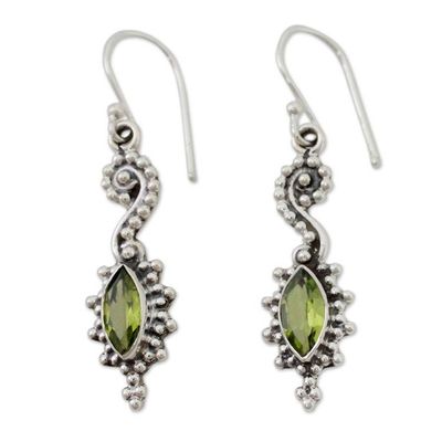 Alternate image for Seahorse Shaped Peridot and Sterling Silver Earrings Seas Mystery