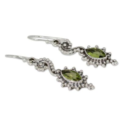 Alternate image for Seahorse Shaped Peridot and Sterling Silver Earrings Seas Mystery