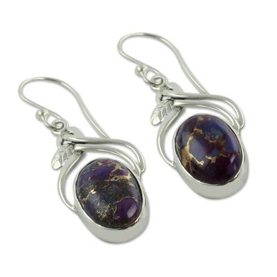 Alternate image for Sterling silver dangle earrings Purple Dew