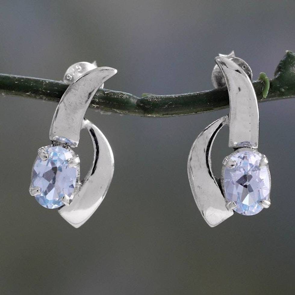 Blue topaz earrings 'Skylight'