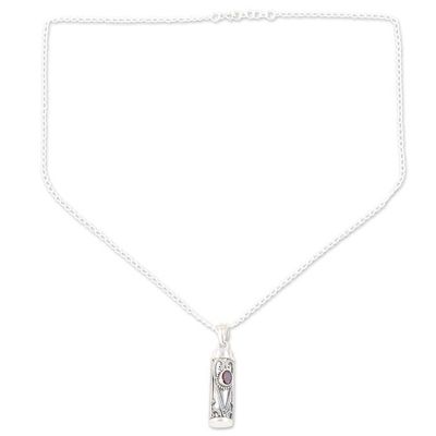 Alternate image for Handmade Garnet and Sterling Silver Locket Necklace Into the Ether