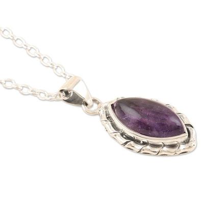 Alternate image for Sterling Silver Pendant Necklace with Amethyst Cabochon Sages Gaze