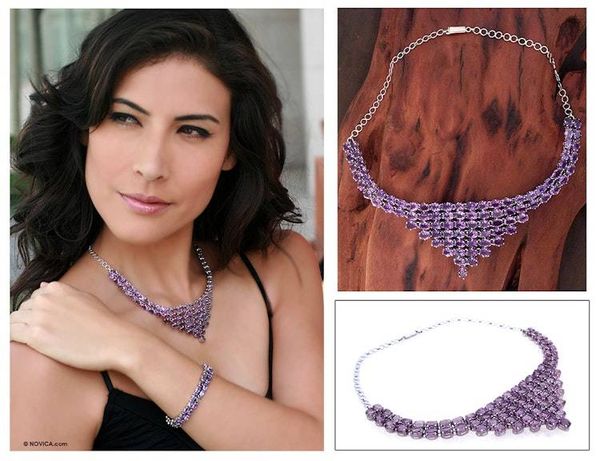 Alternate image for Amethyst necklace Mughal Princess