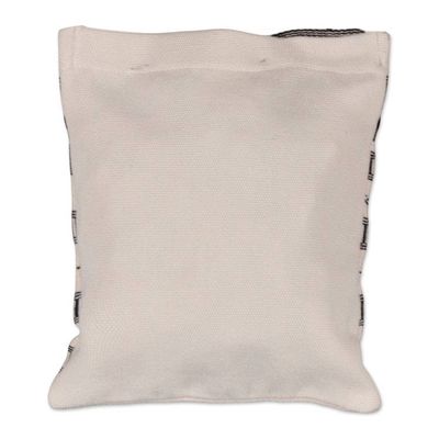 Alternate image for Folk Art-Patterned Ivory and Onyx Cotton Zippered Sling Bag Ivory Medley