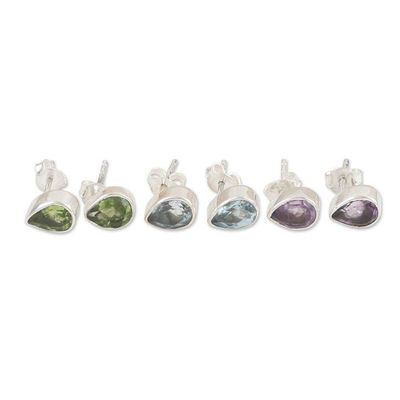 Alternate image for 7-Carat Multi-Gemstone Jewelry Set in a Polished Finish Paradisiacal Fusion