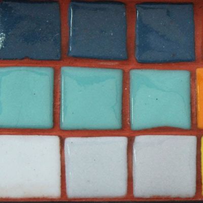 Alternate image for Handcrafted Ceramic Mosaic Wall Mirror in Rainbow Colors Colors in Harmony