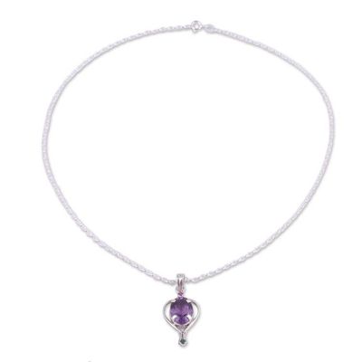 Alternate image for Amethyst Emerald and Ruby Pendant Necklace from India Sparkling Allure