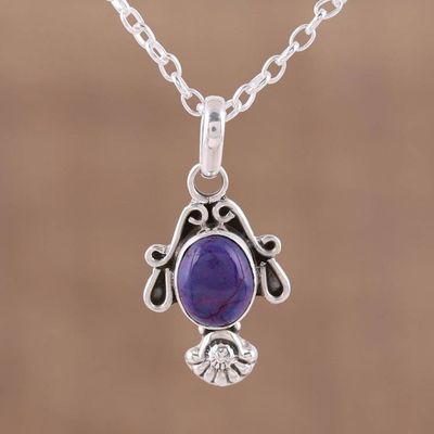 Primary image for Composite Turquoise and Sterling Silver Pendant Necklace Regal Splendor