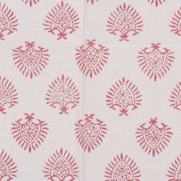 Alternate image for Hand-Block Printed Red and White Cotton Bandana Strawberry Splendor