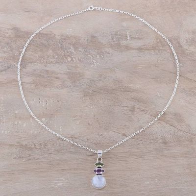 Alternate image for Multi-Gemstone Pendant Necklace from India Peaceful Dazzle