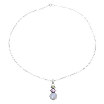 Alternate image for Multi-Gemstone Pendant Necklace from India Peaceful Dazzle