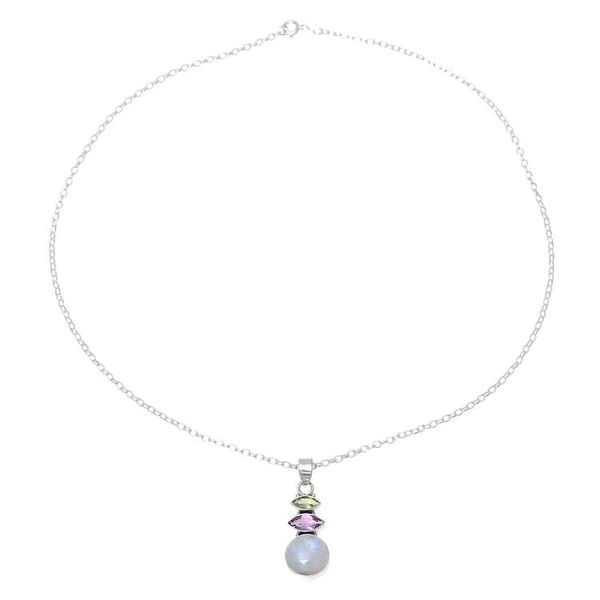 Alternate image for Multi-Gemstone Pendant Necklace from India Peaceful Dazzle