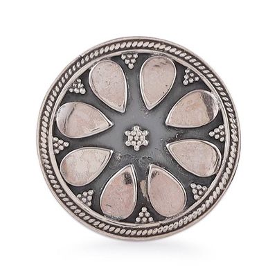 Alternate image for Silver Floral Dangle Earrings Adjustable Ring Jewelry Set Vintage Blossom