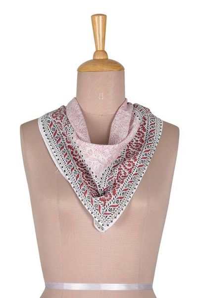Alternate image for Cotton Bandana with Paisley and Vine Designs Paisley Foliage