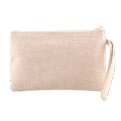 Alternate image for Bohemian-Inspired Embroidered Cotton Wristlet with Zipper Bohemian Flare