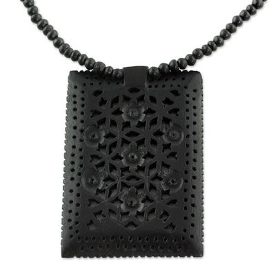 Alternate image for Ebony wood necklace Mughal Mystique