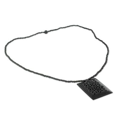 Alternate image for Ebony wood necklace Mughal Mystique