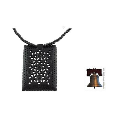 Alternate image for Ebony wood necklace Mughal Mystique