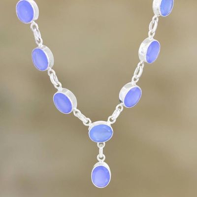 Alternate image for Chalcedony and Sterling Silver Y-Necklace Cloud Oracle