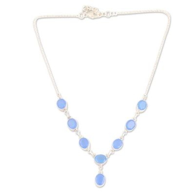 Alternate image for Chalcedony and Sterling Silver Y-Necklace Cloud Oracle