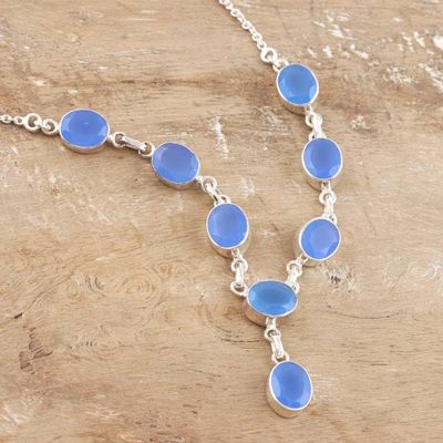 Alternate image for Chalcedony and Sterling Silver Y-Necklace Cloud Oracle
