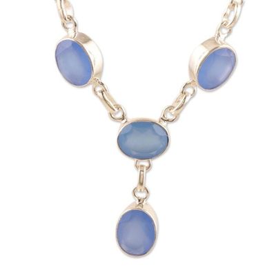 Alternate image for Chalcedony and Sterling Silver Y-Necklace Cloud Oracle