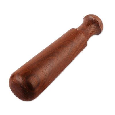 Alternate image for Floral and Vine-Themed Hand-Carved Wood Mortar and Pestle Garden Joy