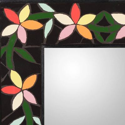 Alternate image for Artisan-Made Ceramic Mosaic Mirror with Spring-Themed Motifs Primaveral Vibes