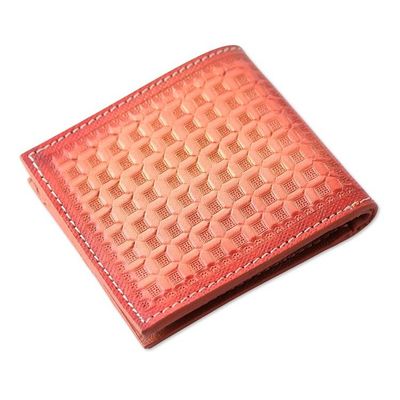 Alternate image for 100 Leather Wallet with Hand-Tooled Baroque Floral Motifs Sunflower Evenings