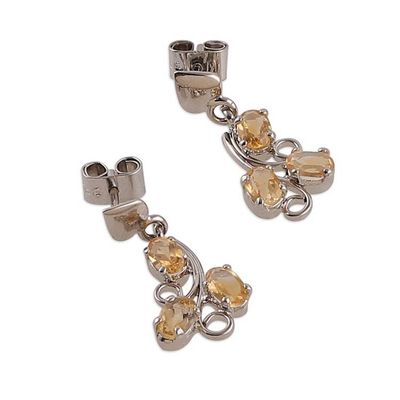 Alternate image for Faceted 4-Carat Citrine Necklace and Earrings Jewelry Set Prosperous Blooms