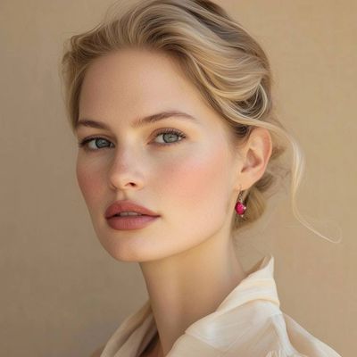 Alternate image for Diamond-Shaped 33-Carat Faceted Pink Agate Dangle Earrings Dulcet Kiss