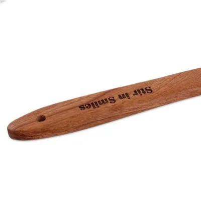 Alternate image for Hand-Carved 2-Piece Neem Wood Spatula Set Crafted in India Stir in Smiles