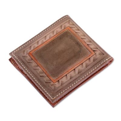 Alternate image for Horse-Inspired Olive Green 100 Leather Wallet from India Horse Grandeur