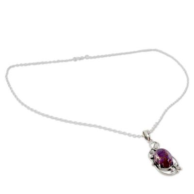 Alternate image for Purple Composite Turquoise Silver Necklace from India Splendor