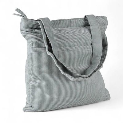 Alternate image for Travel-Friendly Jade Green 100 Cotton Corduroy Tote Bag Casual Style in Jade