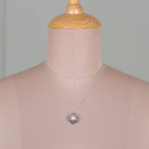 Alternate image for Floral Natural Cream Pearl and Faceted Amethyst Jewelry Set Wise Sparkle
