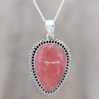 Primary image for Artisan Crafted Rhodochrosite Pendant Necklace Enthralling