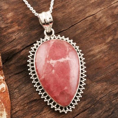 Alternate image for Artisan Crafted Rhodochrosite Pendant Necklace Enthralling