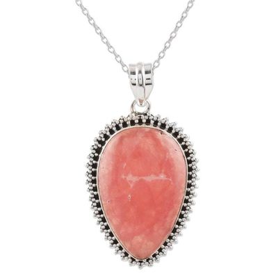 Alternate image for Artisan Crafted Rhodochrosite Pendant Necklace Enthralling