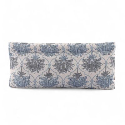Alternate image for Lotus-Themed Trellis-Patterned Blue Mini Cotton Cosmetic Bag Dream of Lotus
