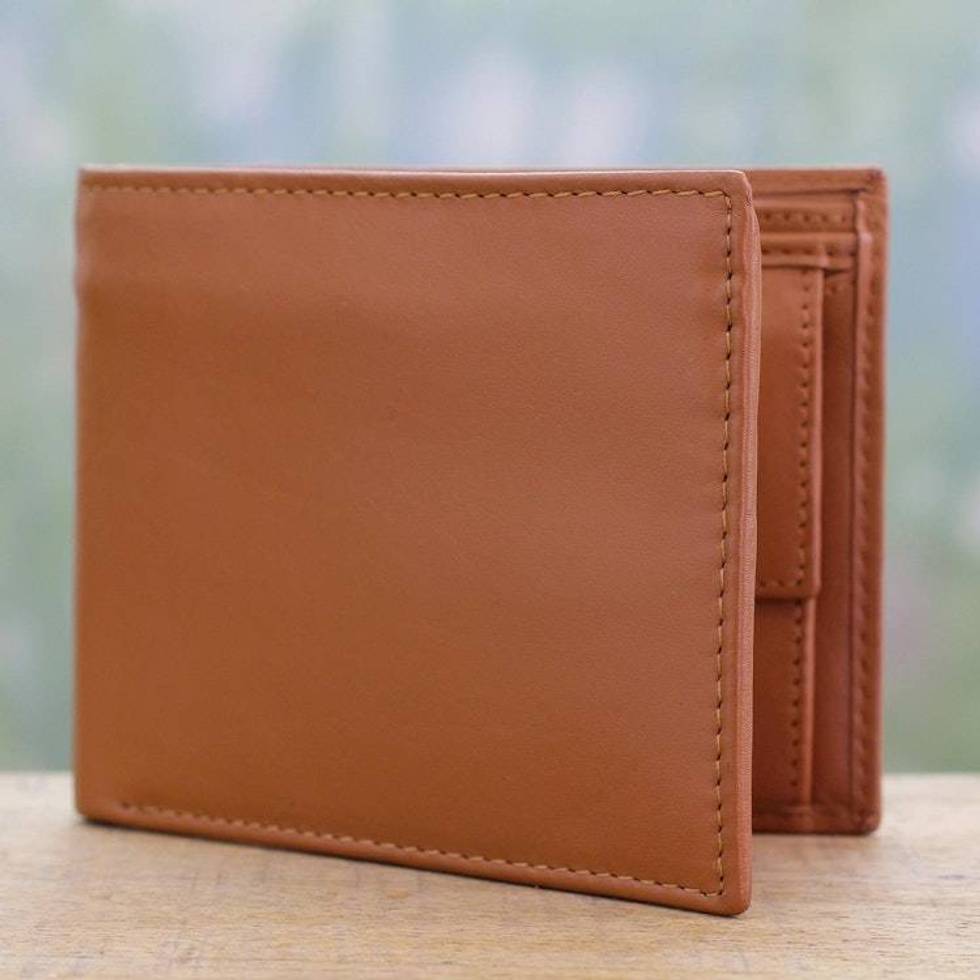 Indian Classic Leather Wallet for Men in Tan 'Refined Tan'