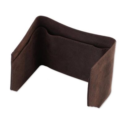 Alternate image for Bohemian-Inspired Mahogany 100 Leather Tri-Fold Wallet Mahogany Thoughts