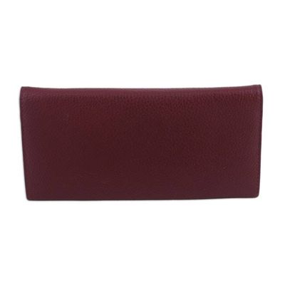 Alternate image for Redwood Brown 100 Leather Clutch with Multiple Compartments Redwood Allure