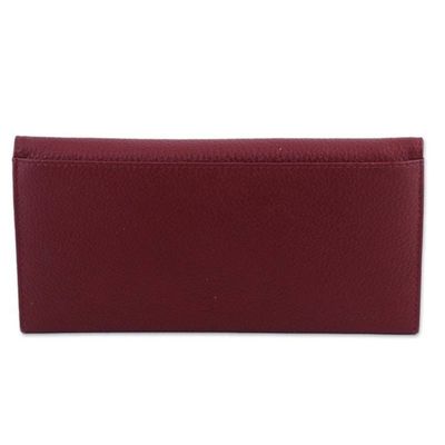 Alternate image for Redwood Brown 100 Leather Clutch with Multiple Compartments Redwood Allure