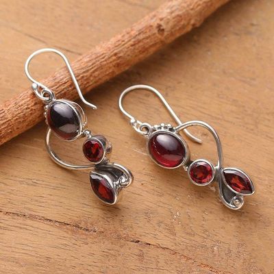 Primary image for 3-Carat Natural Garnet and Sterling Silver Dangle Earrings Passionate Alliance
