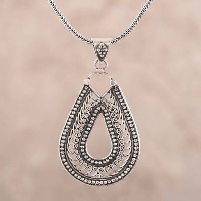 Alternate image for Drop-Shaped Sterling Silver Pendant Necklace from India Drop Majesty