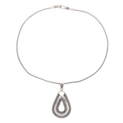 Alternate image for Drop-Shaped Sterling Silver Pendant Necklace from India Drop Majesty
