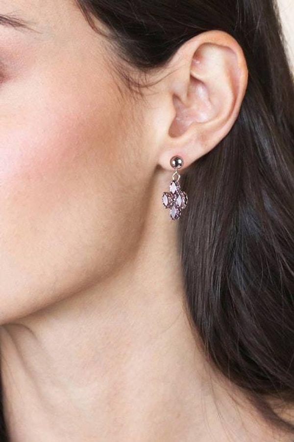 Alternate image for 3-Carat Rhodium-Plated Amethyst Dangle Earrings from India Natural Wisdom