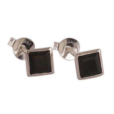 Alternate image for 3-Piece 1-Carat Gemstone Stud Earrings Set Crafted in India Precious Squares